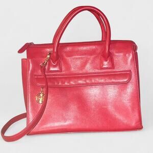 Giani Bernini Vintage Red Leather Satchel Handbag